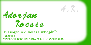 adorjan kocsis business card